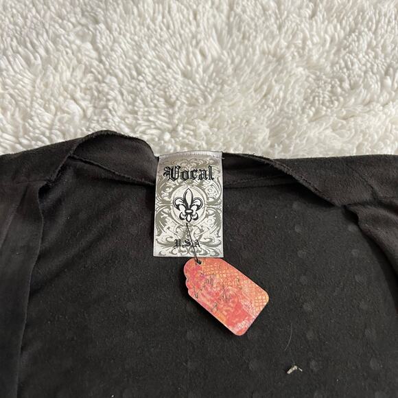 NWT Vocal USA Womens Black Microsuede Duster Vest Boho Hippie Gothic Sz Small - Picture 6 of 6